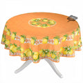 French Provencal tablecloth - Polyester - Stain-resistant - 70" round - Citrus orange| Provence Imports