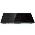 Built in Electric Stove Top, 30.3 x 20.5 inch 5 Burners, 240V Glass Radiant Cooktop with Sensor Touch Control, Timer & Child Lock Included, 9 Power Levels for Simmer Steam Slow Cook Fry