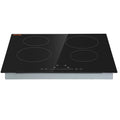 Built in Electric Stove Top, 23.2 x 20.5 inch 4 Burners, 240V Glass Radiant Cooktop with Sensor Touch Control, Timer & Child Lock Included, 9 Power Levels for Simmer Steam Slow Cook Fry