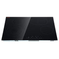 Built in Electric Stove Top, 30.3 x 20.5 inch 4 Burners, 240V Glass Radiant Cooktop with Sensor Touch Control, Timer & Child Lock Included, 9 Power Levels for Simmer Steam Slow Cook Fry
