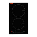 Electric Cooktop, 2 Burners, 12'' Induction Stove Top, Built-in Magnetic Cooktop 1800W, 9 Heating Level Multifunctional Burner, LED Touch Screen w/ Child Lock & Over-Temperature Protection