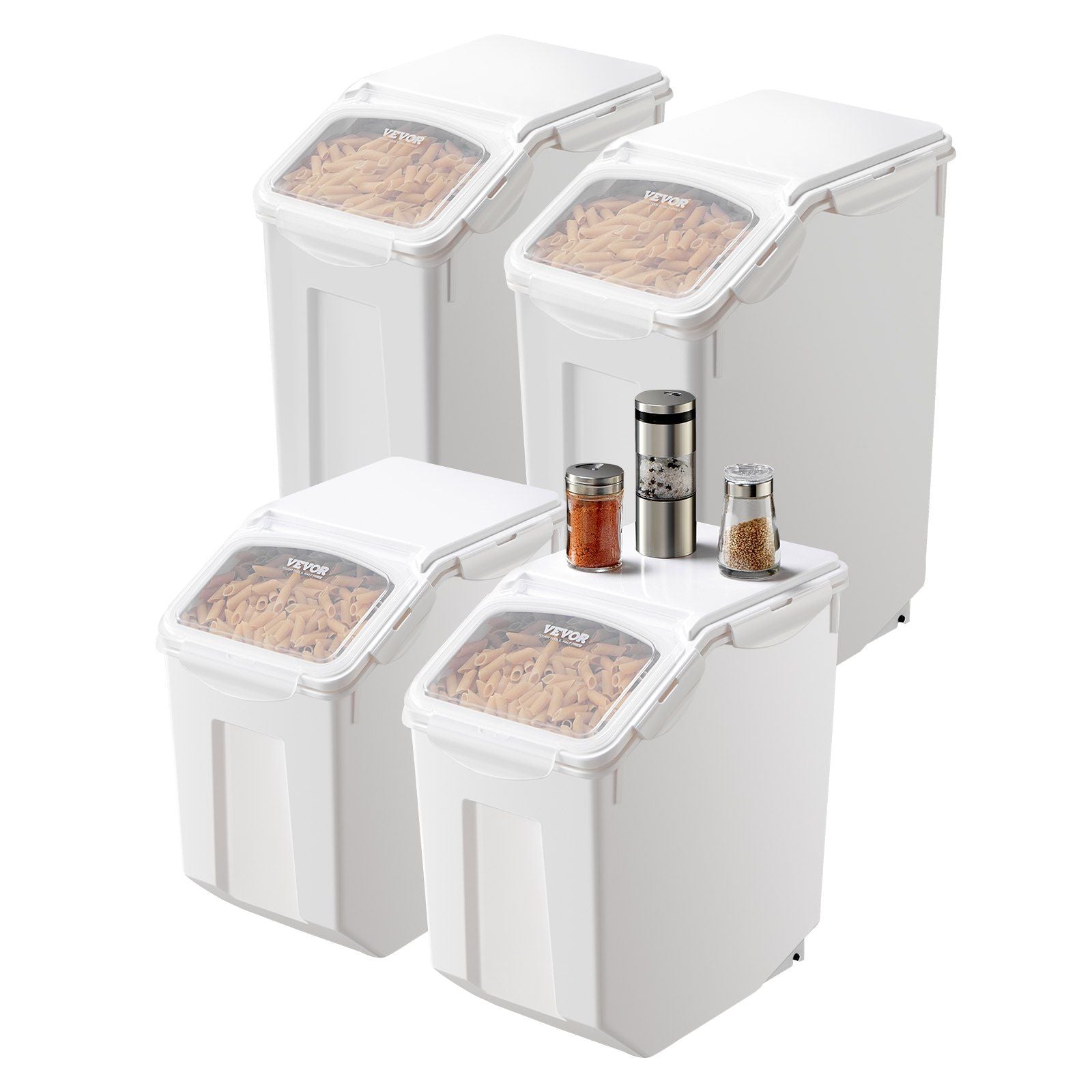 3.5Galx2 + 4.5Galx2 Ingredient Storage Container Airtight Kitchen Bin