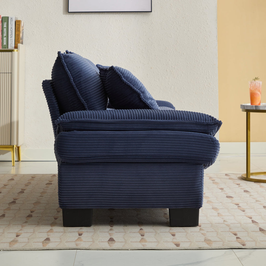 Corduroy Sofa  Couch Loveseat Sofa with Pillows