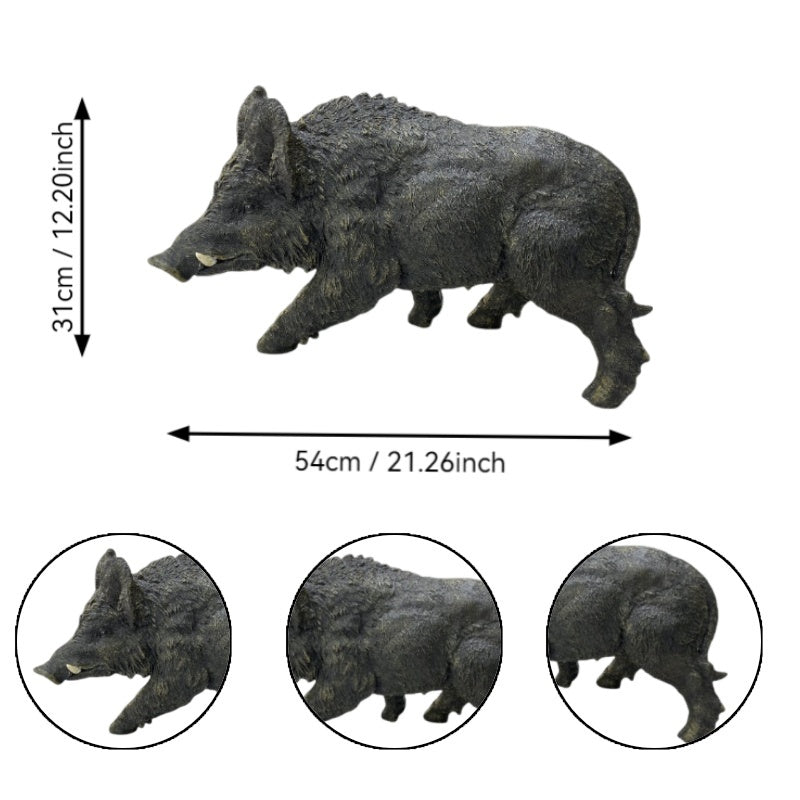 12.20' H x 21.26' L Resin Wild Boar Garden Statue