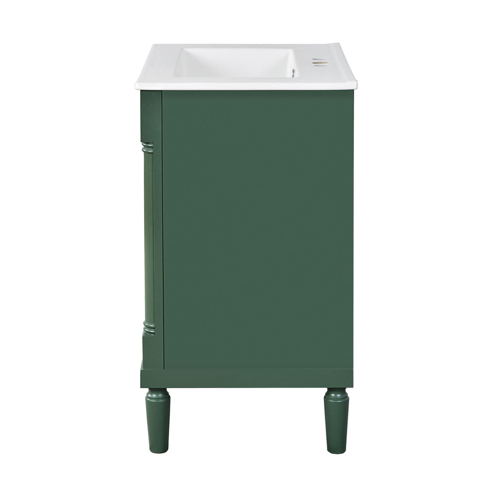 Bathroom Vanity With Top Sink, 2 Tier Storage Cabinet