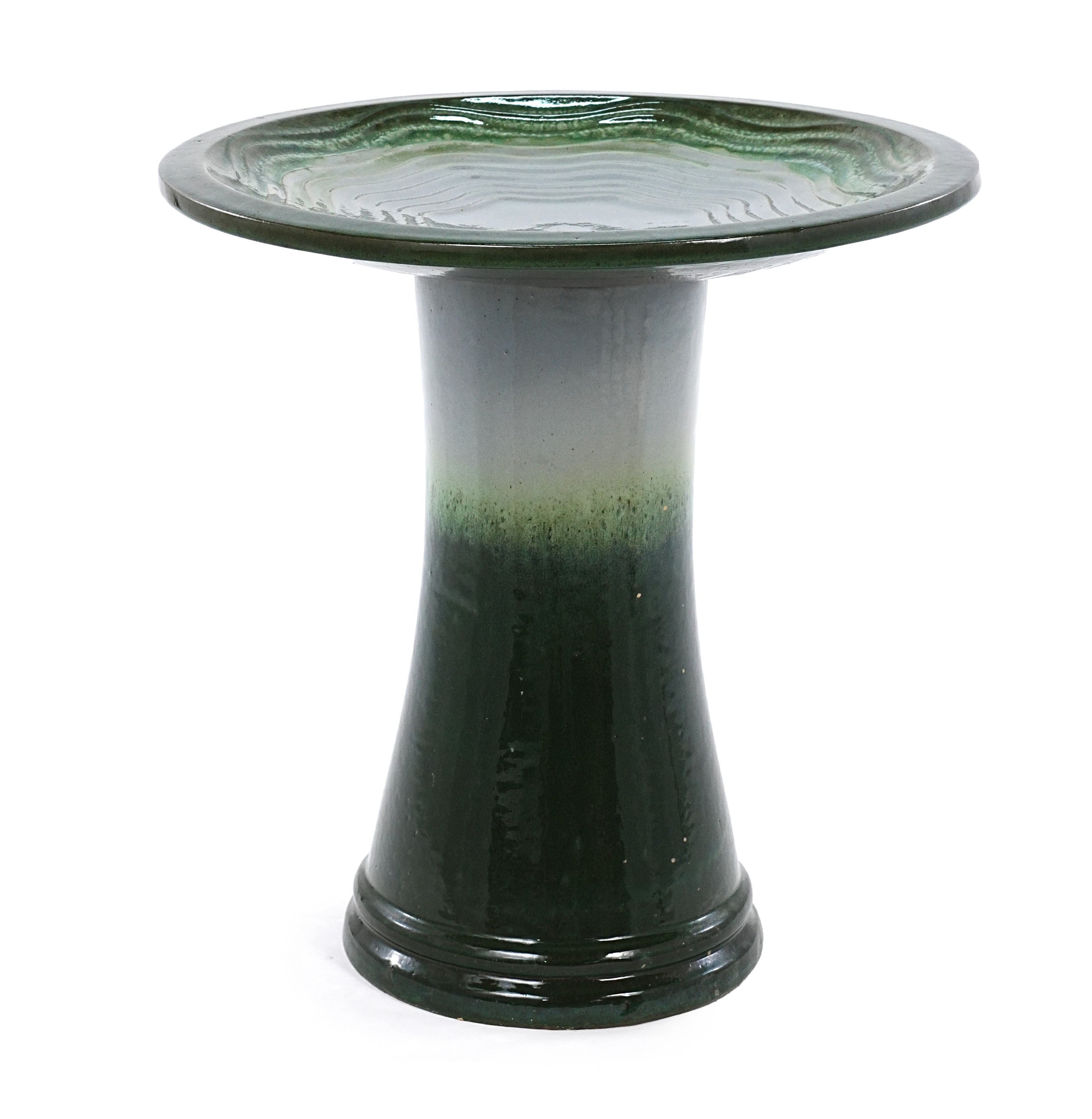 17" Ceramic Bird Bath for Outside, Elegant Tall Outdoor Bird Bath