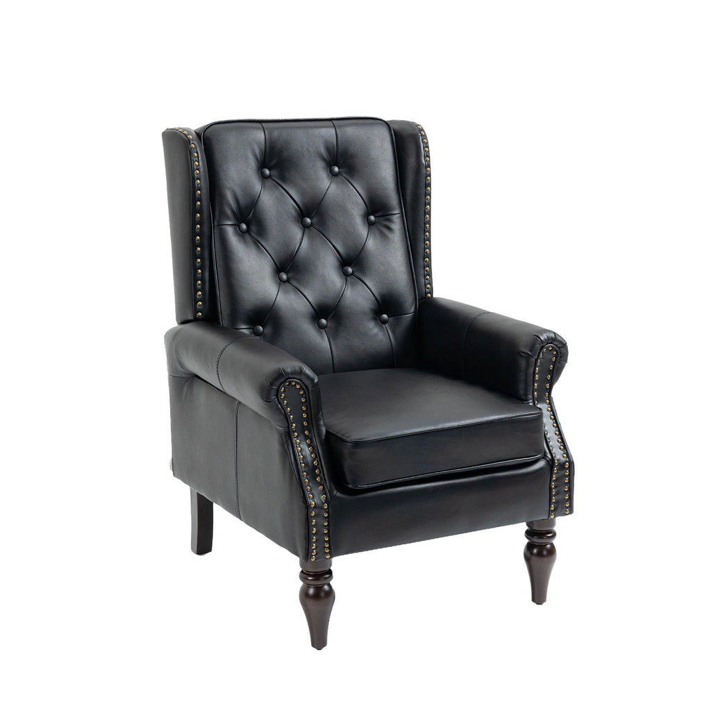 Modern Accent Armchair With Sturdy Wood Legs