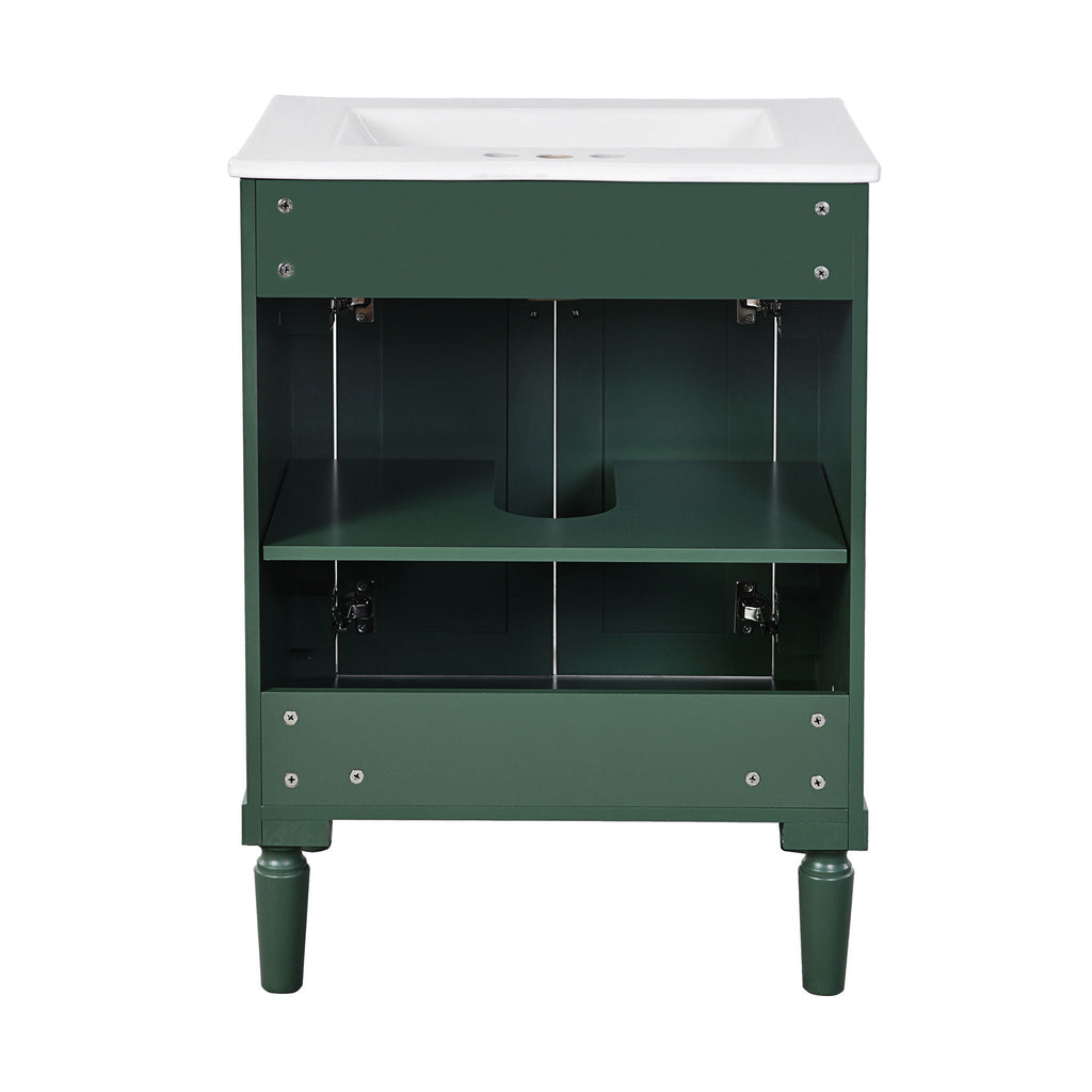 Bathroom Vanity With Top Sink, 2 Tier Storage Cabinet
