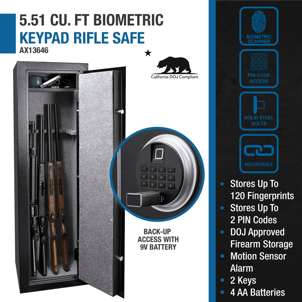 5.51 Cubic Ft Biometric Keypad Riflesafe