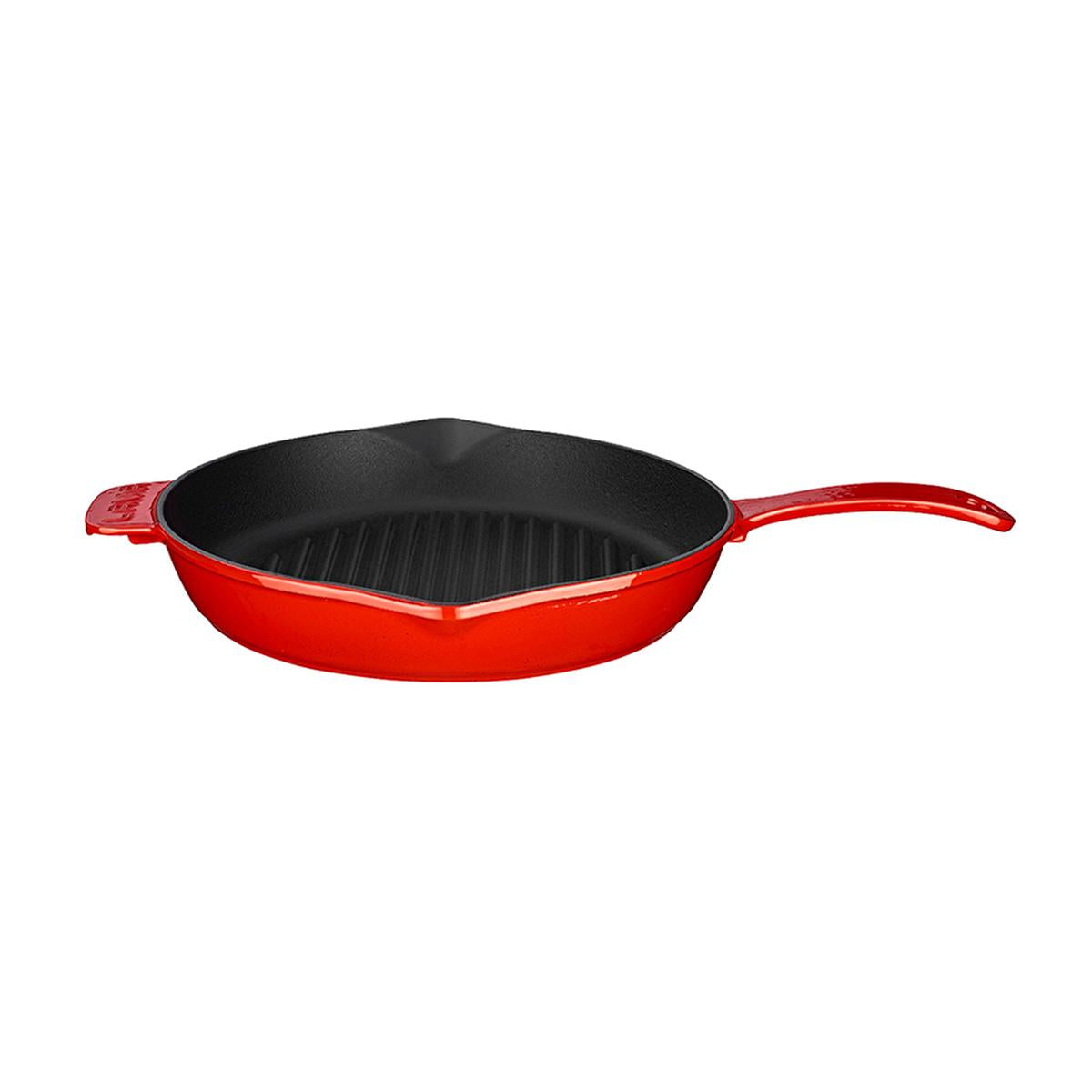 LAVA Cast Iron Grill Pan - 11 Inch Diameter, Enamel Coated, Durable Cookware for Stovetop & Oven Use