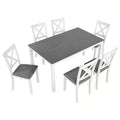 6 Pieces Kitchen Dining Set, Rectangular Wooden Dining Table With 4 Chairs And A Bench