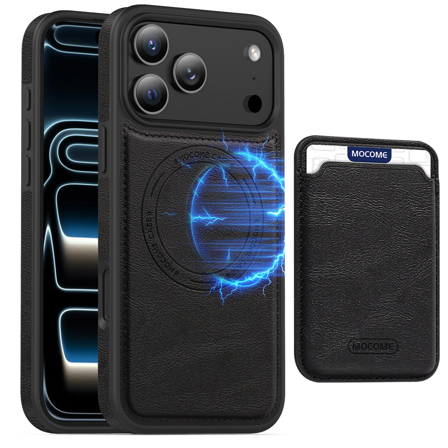 Leather Magnetic Card Holder Phone Case Compatible With The 17 Pro Max