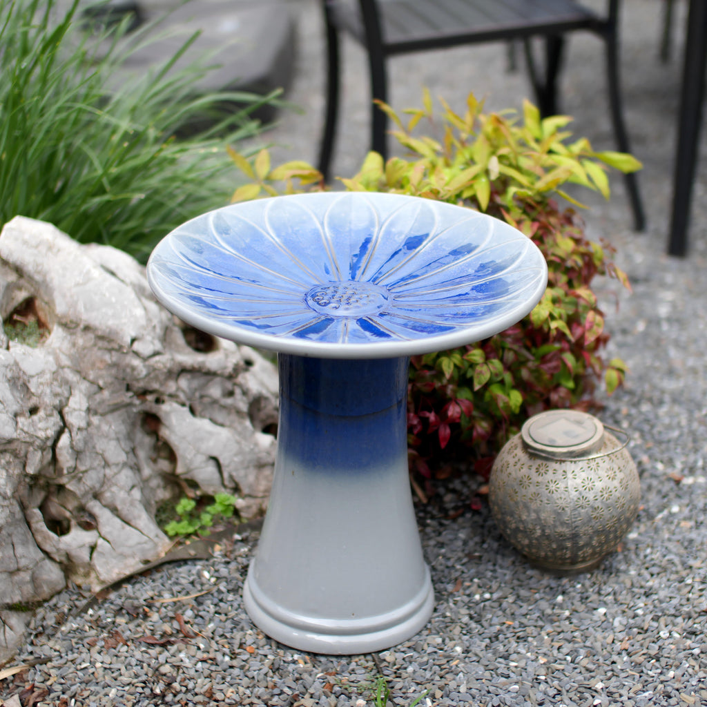 Handmade Glazed Ceramic Bird Bath
