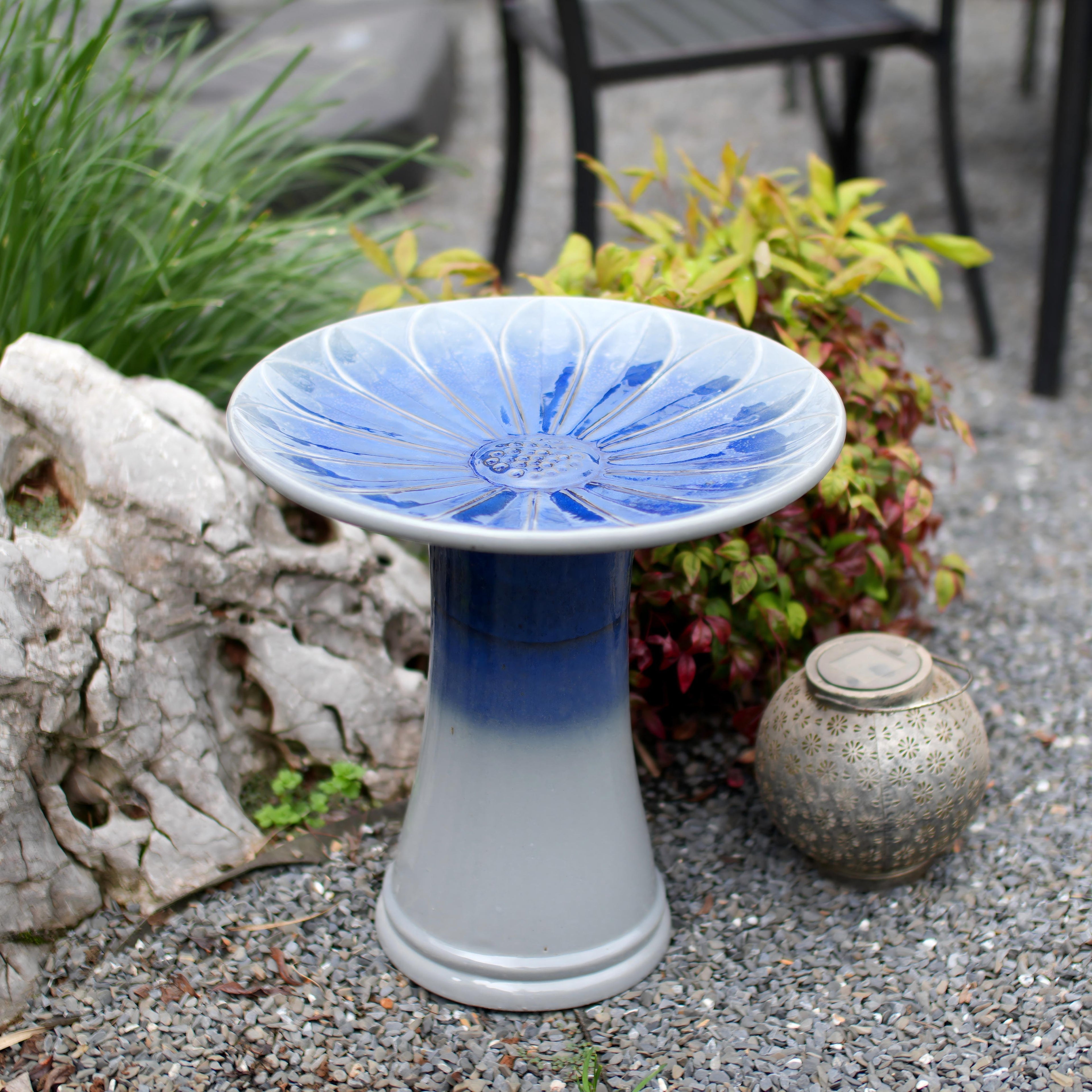 Handmade Glazed Ceramic Bird Bath