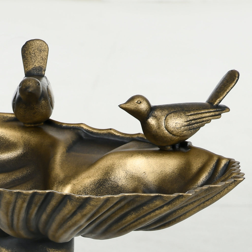 Outsunny 32" Antique Bird Bath with Planter Base