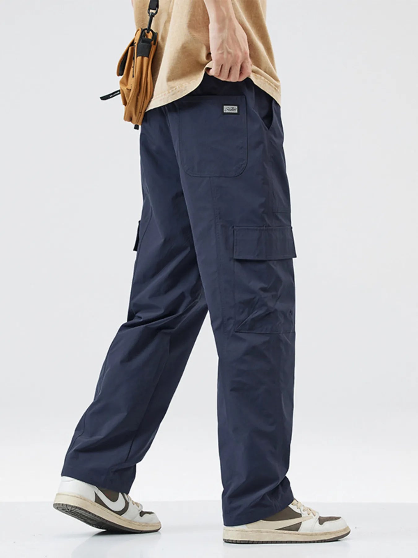 Men's Full Size Relaxed Fit Cargo Pants with Drawstring