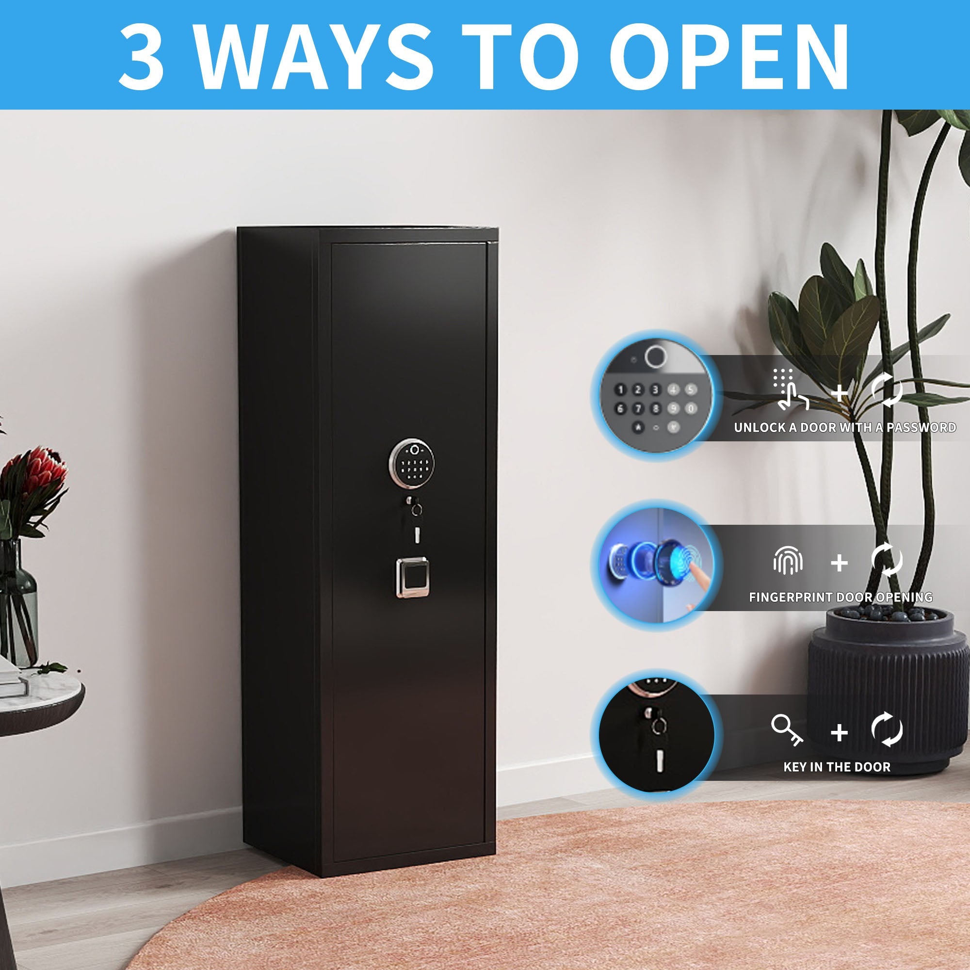 Fingerprint Electronic Gun Safes for Home Rifle and Pistols
