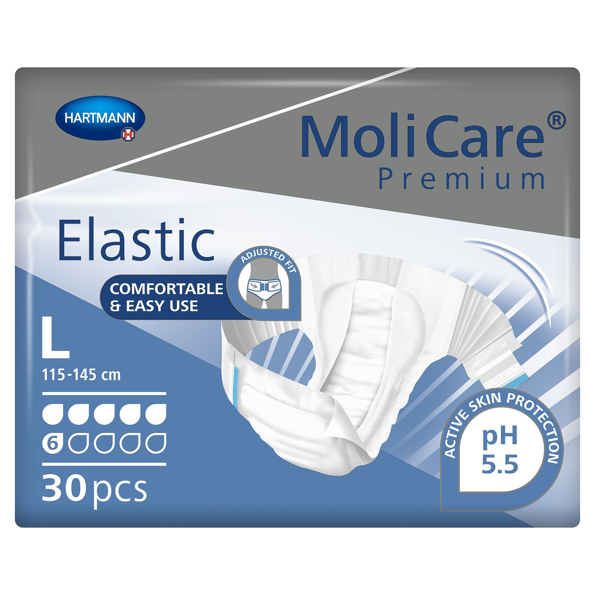 MoliCare® Premium Elastic 6 Drop Absorbency Incontinence Briefs, Large 165273