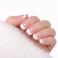Salon-Style French Tip Press-On Nails - Square #04