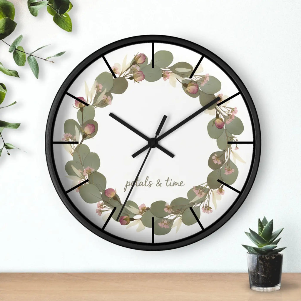 Eucalyptus Wreath Wall Clock – Whisper Quiet - Dipaliz
