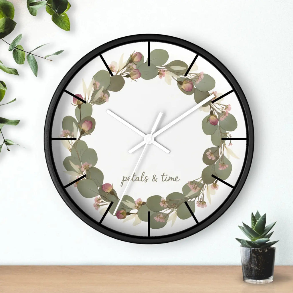 Eucalyptus Wreath Wall Clock – Whisper Quiet - Dipaliz
