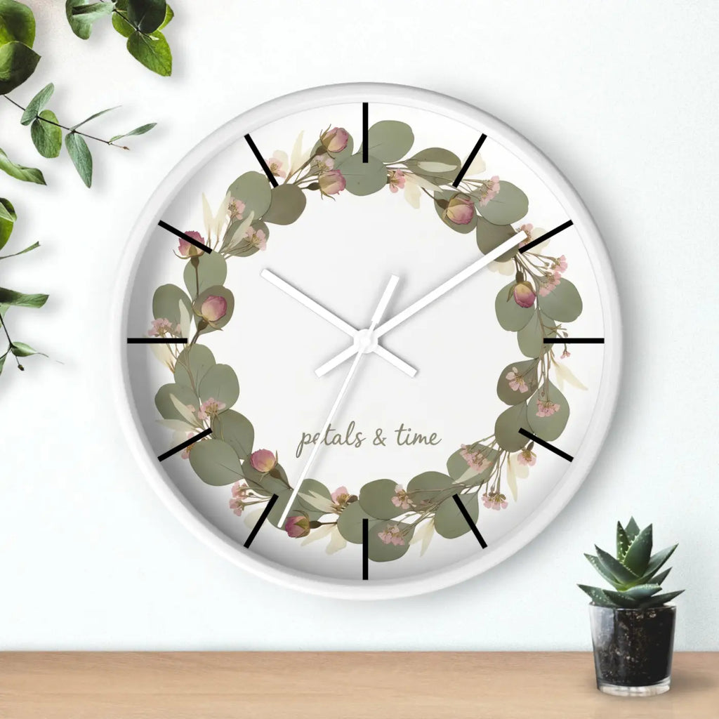 Eucalyptus Wreath Wall Clock – Whisper Quiet - Dipaliz