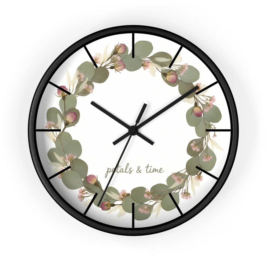 Eucalyptus Wreath Wall Clock – Whisper Quiet - Dipaliz
