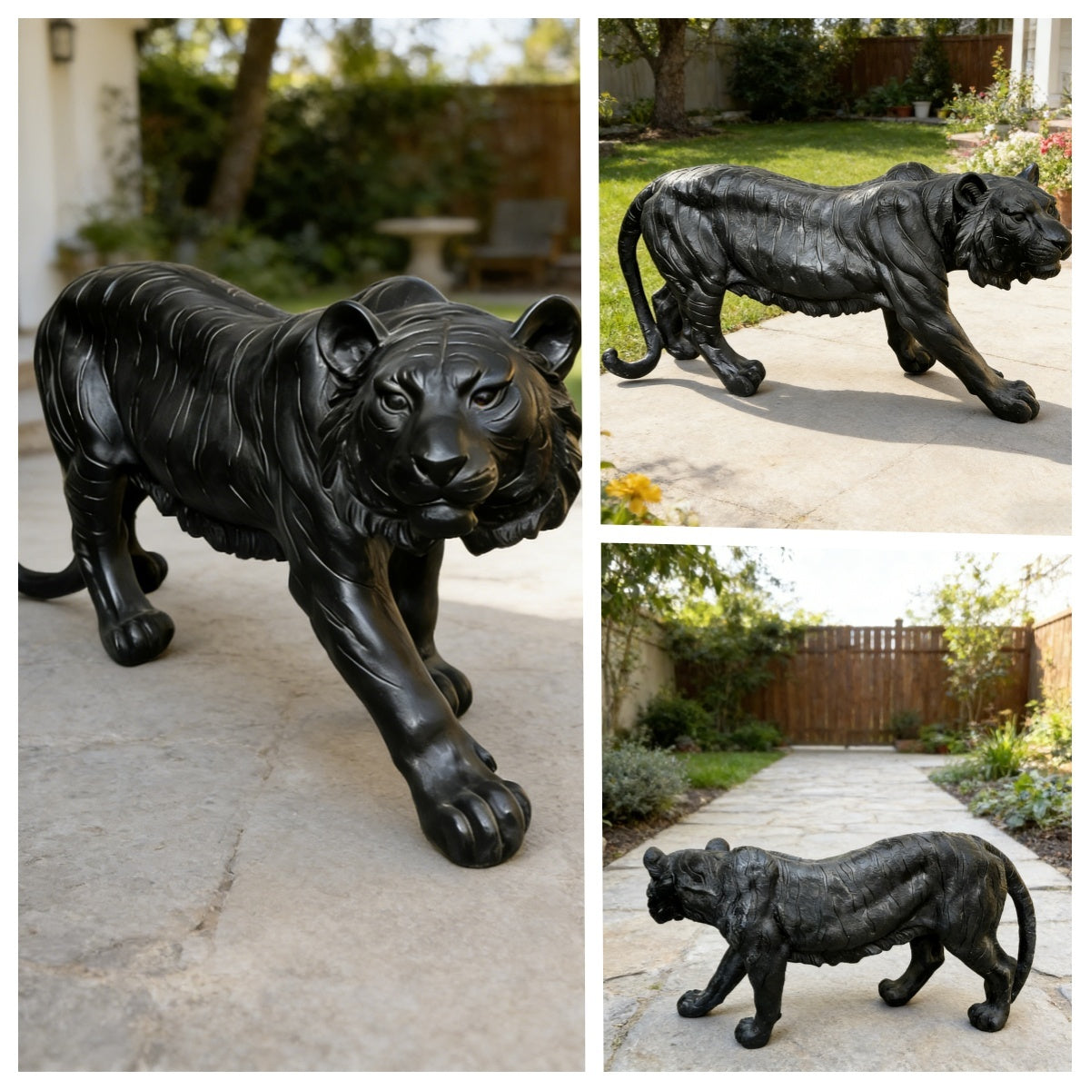 Simulated Black Tiger Resin Garden Statue