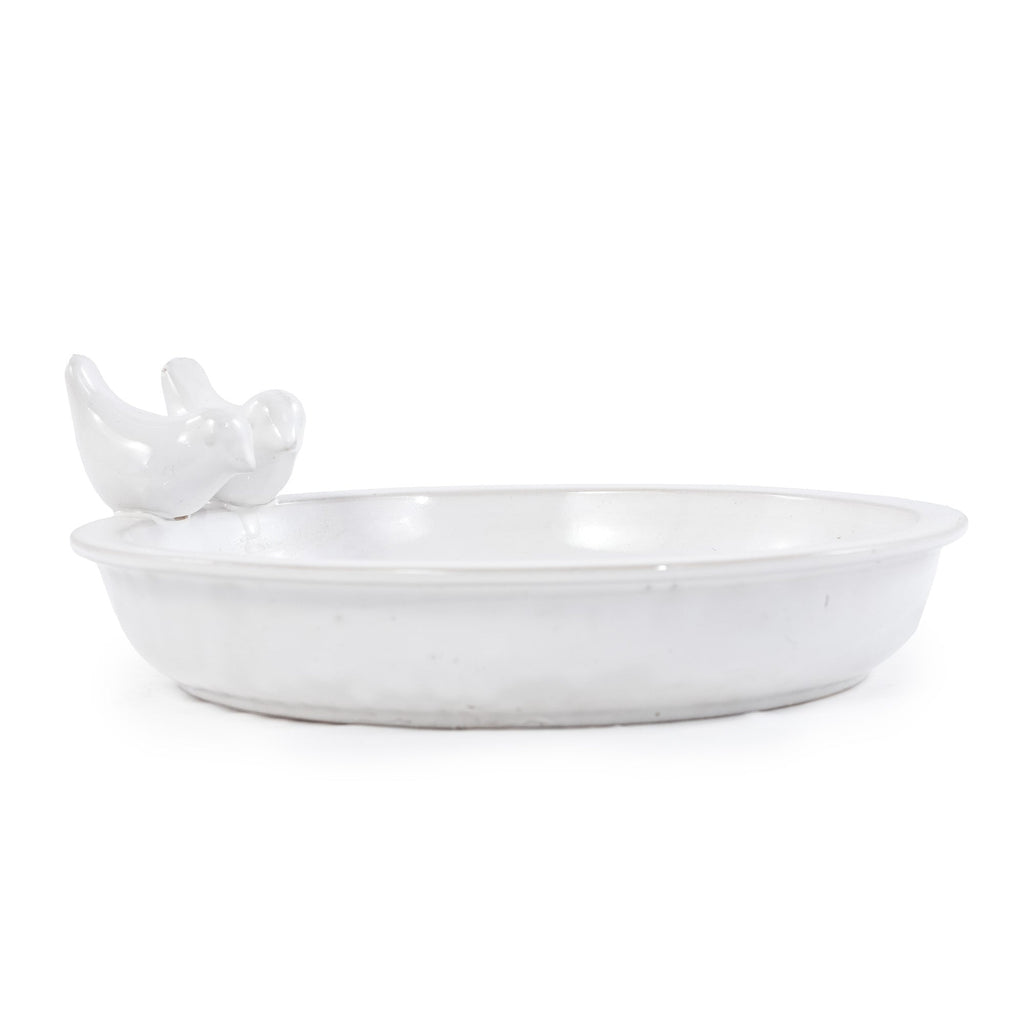 Handmade Ceramic Bird Bath, 11.8 Inch Glossy