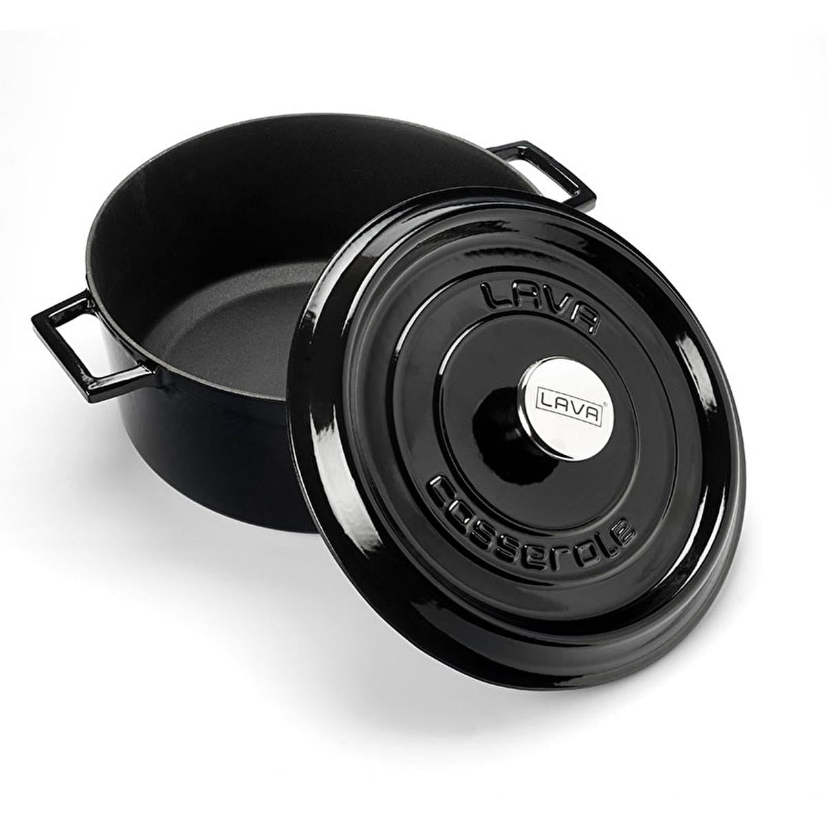 LAVA Cast Iron Cookware Pot - 28cm Enamel Coated Large Capacity Cooking Pot for Family Gatherings