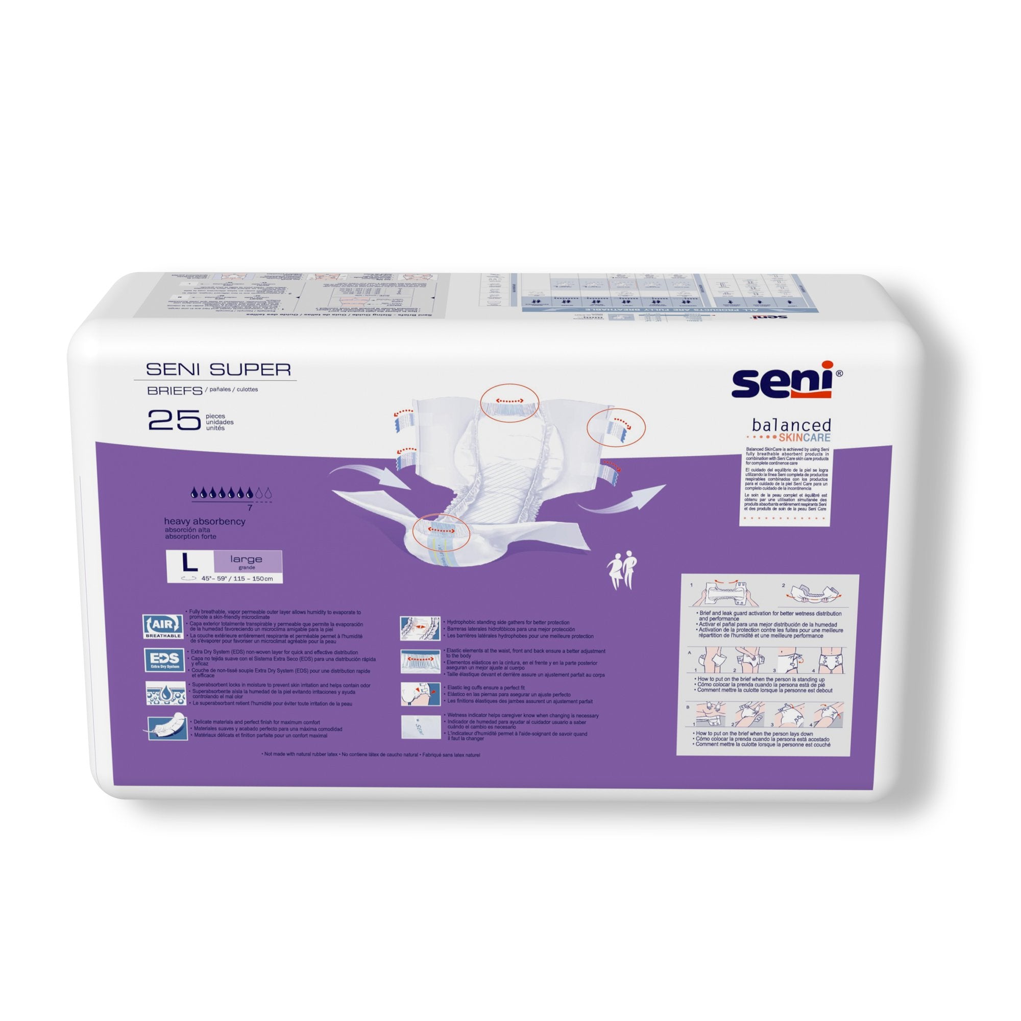 Seni® Super Heavy Absorbency Incontinence Brief, Large S-LA25-BS1