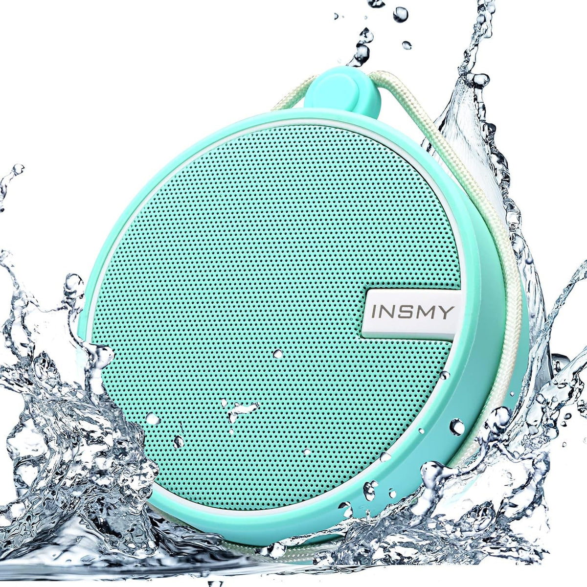 INSMY C12 IPX7 Waterproof Shower Bluetooth Speaker, Portable Small Speaker, Speakers Bluetooth Wireless Loud Clear Sound Support TF Card Suction Cup for Kayak Canoe Beach Gift (Black)