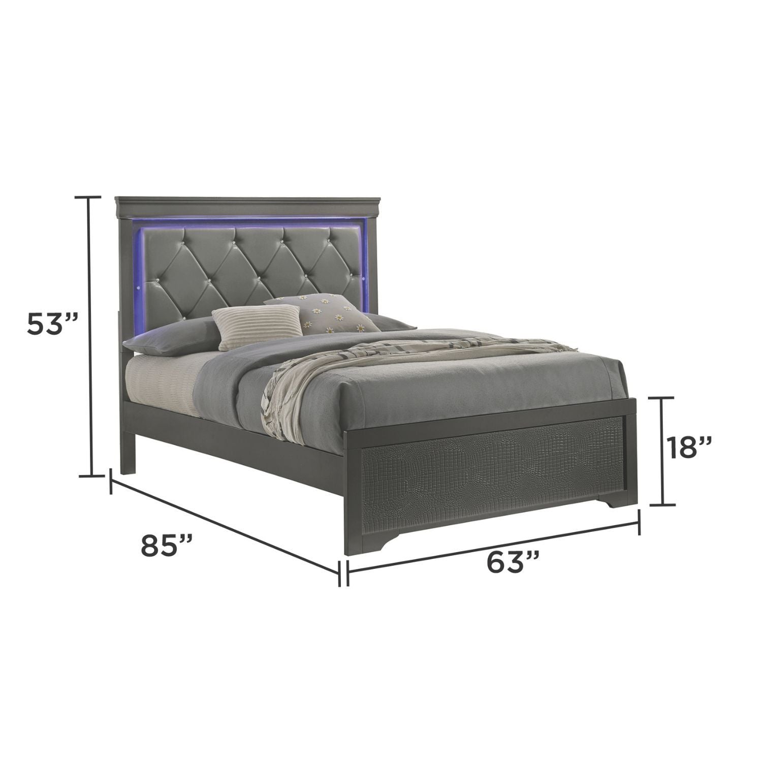 Blaze - Modern Bedroom Set With LED Headboard
