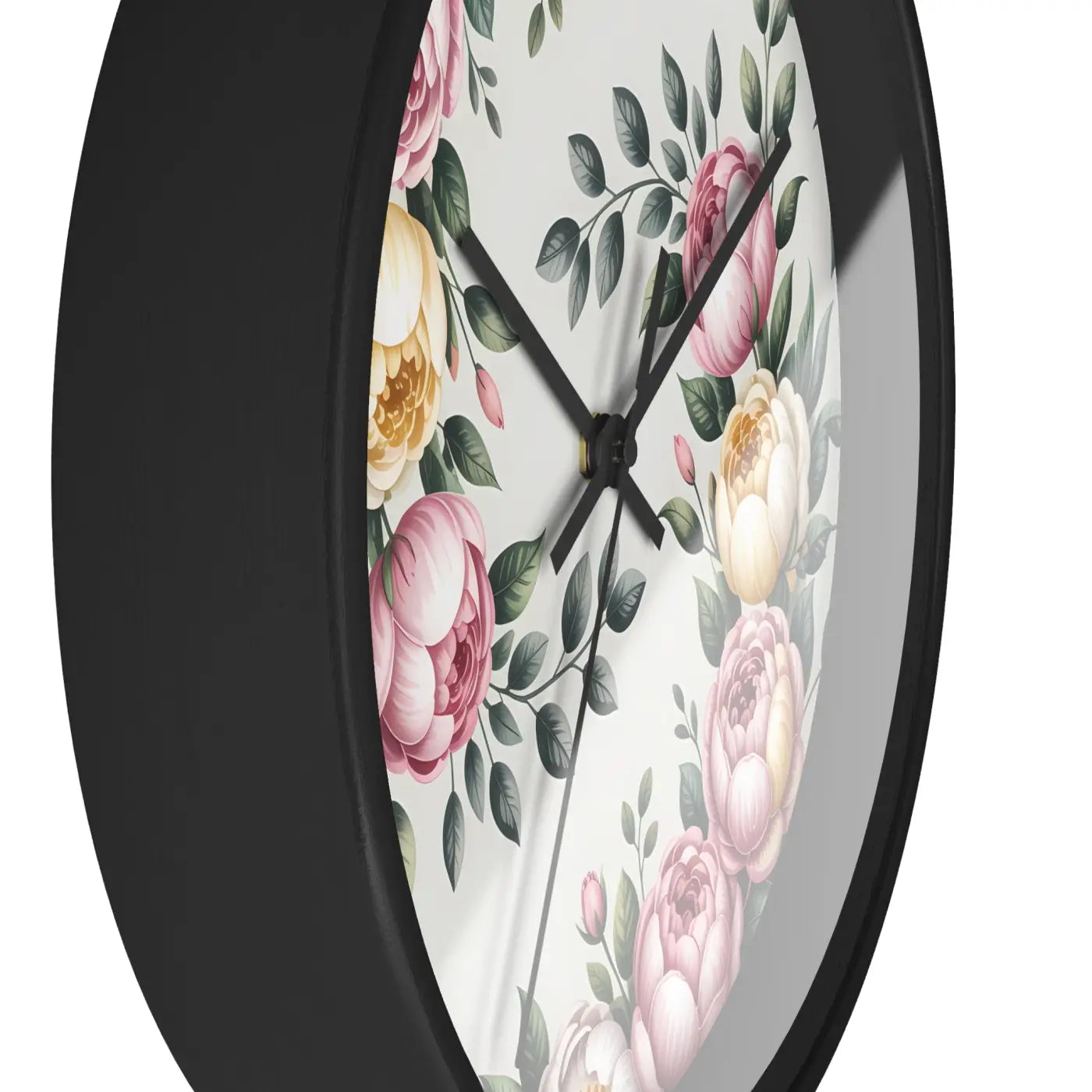 Floral Elegance Wall Clock – Natural Wood - Dipaliz