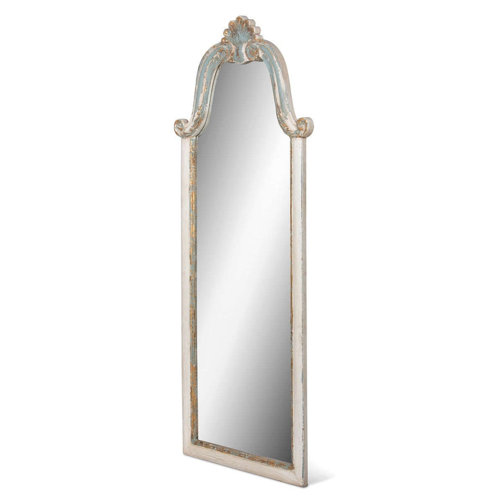 French Country Carved Wood Floor Mirror
