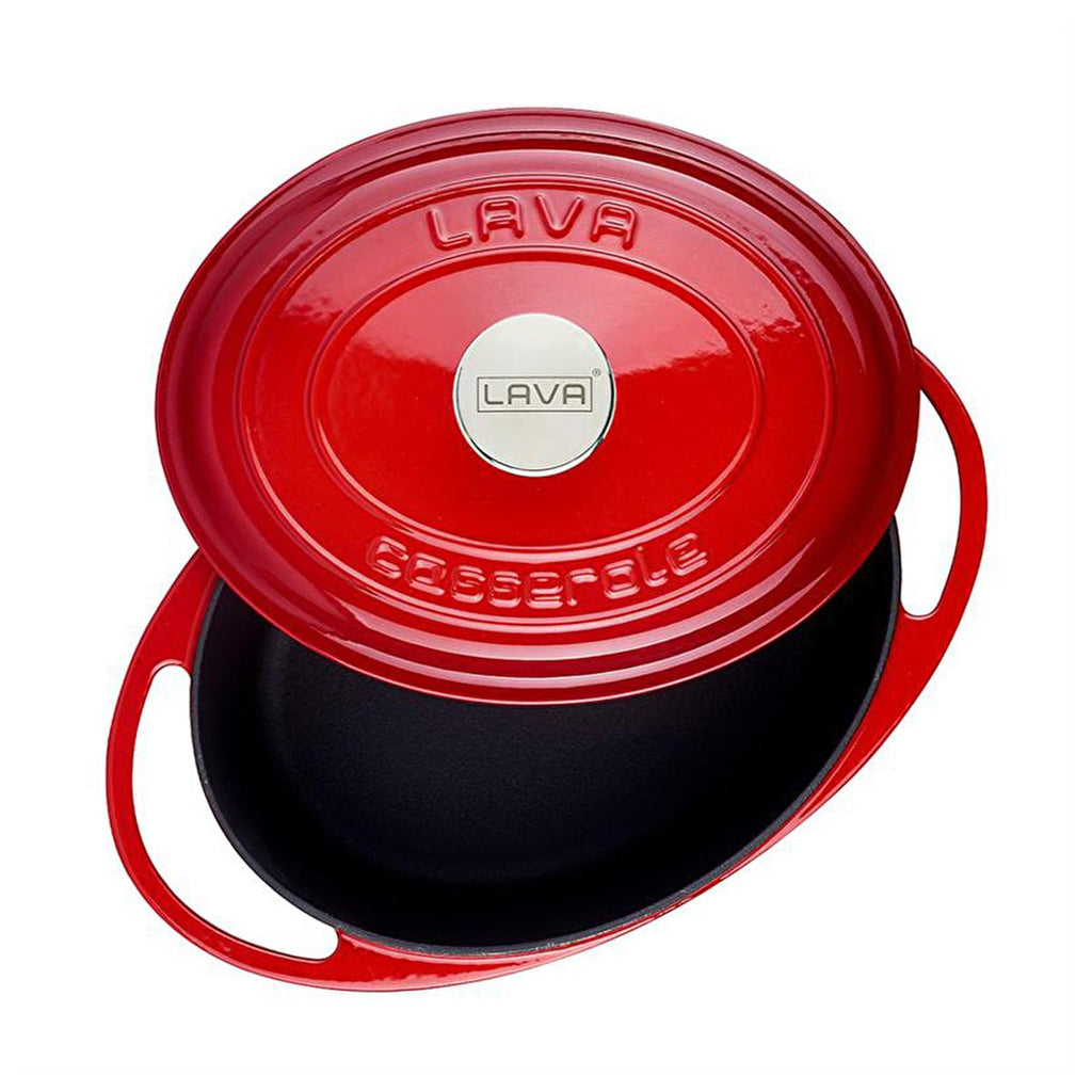 Lava Cast Iron Cookware - Durable Enamel Coated Oval Pot, 8.66 x 11.02 inches - Ideal for Home Cooks