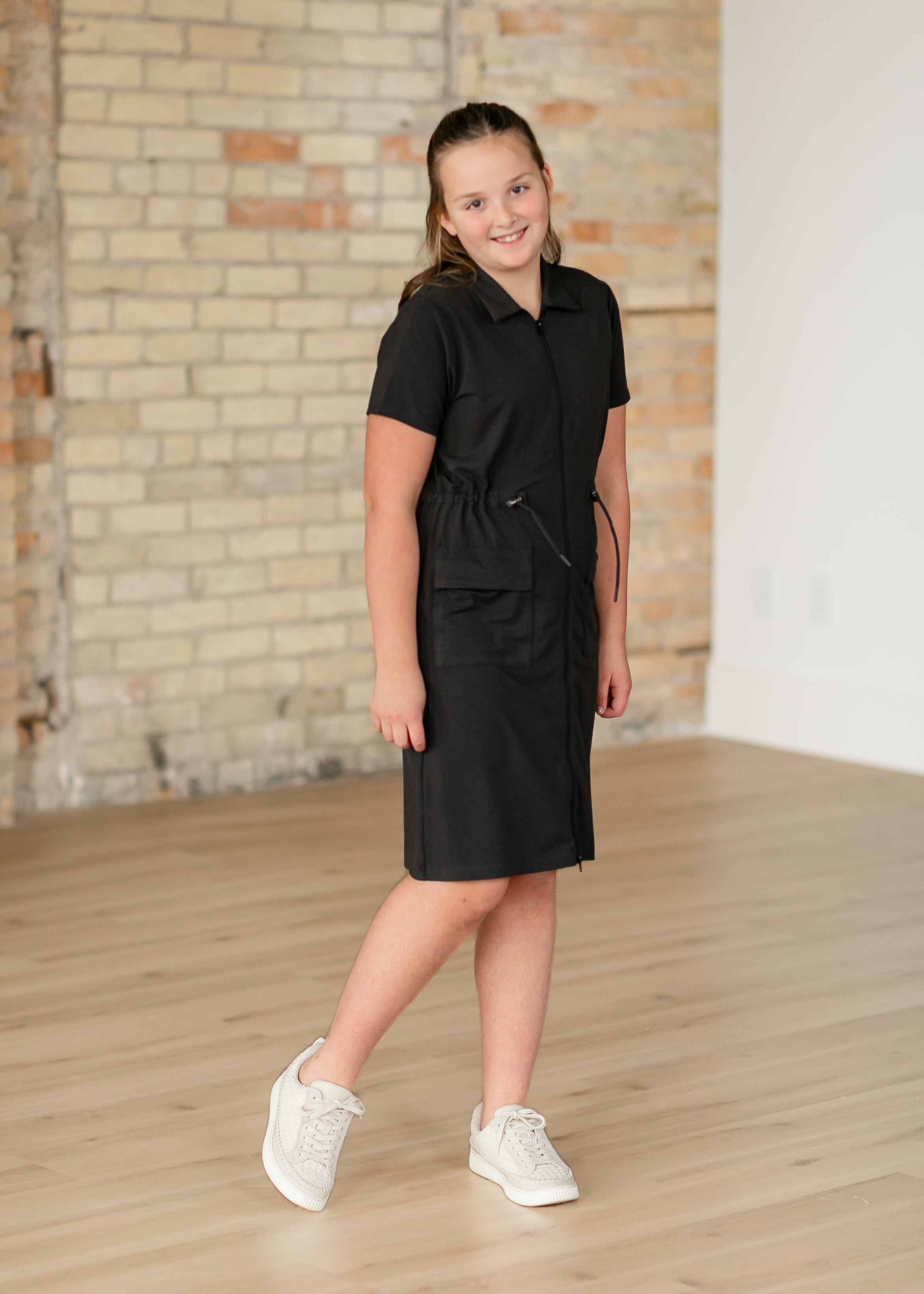 Girl's Scout Zip Front Midi Dress - FINAL SALE