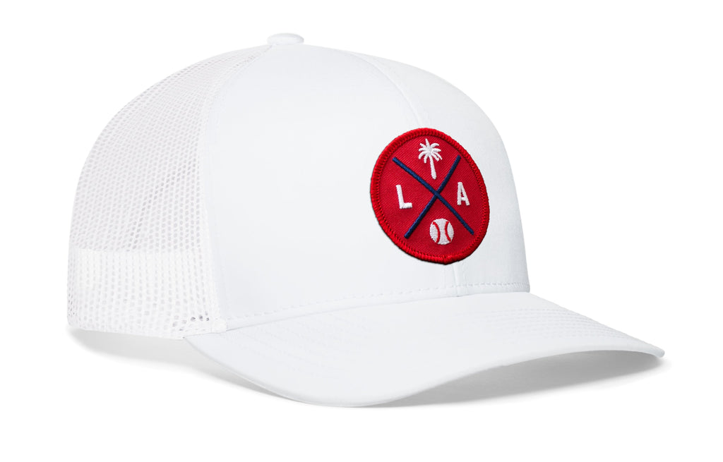 Los Angeles Trucker Hat  |  Red LA X Baseball Snapback