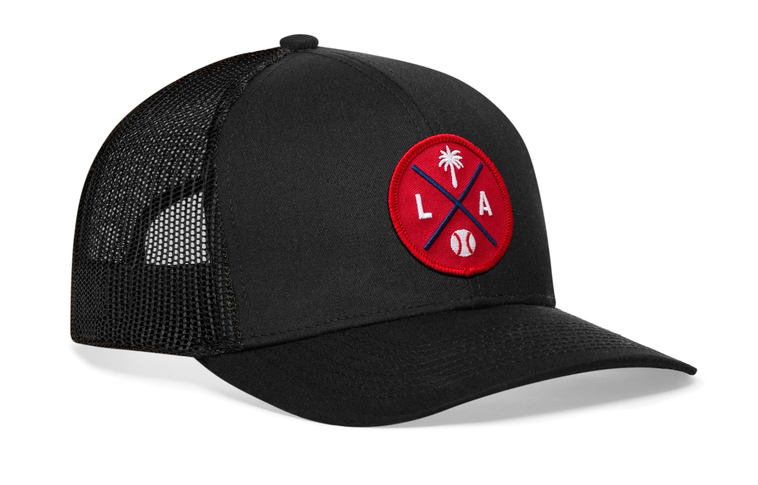 Los Angeles Trucker Hat  |  Red LA X Baseball Snapback