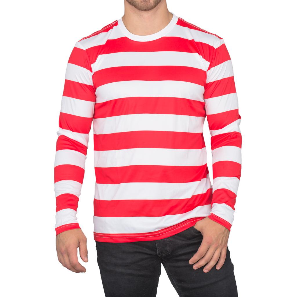 Halloween Costume Waldo Robber Striped Long Sleeve Shirt