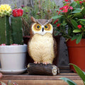 Handcrafted Owl Statue Garden Decor - Rustic Outdoor Sculpture