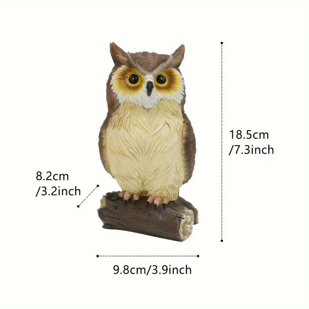 Handcrafted Owl Statue Garden Decor - Rustic Outdoor Sculpture