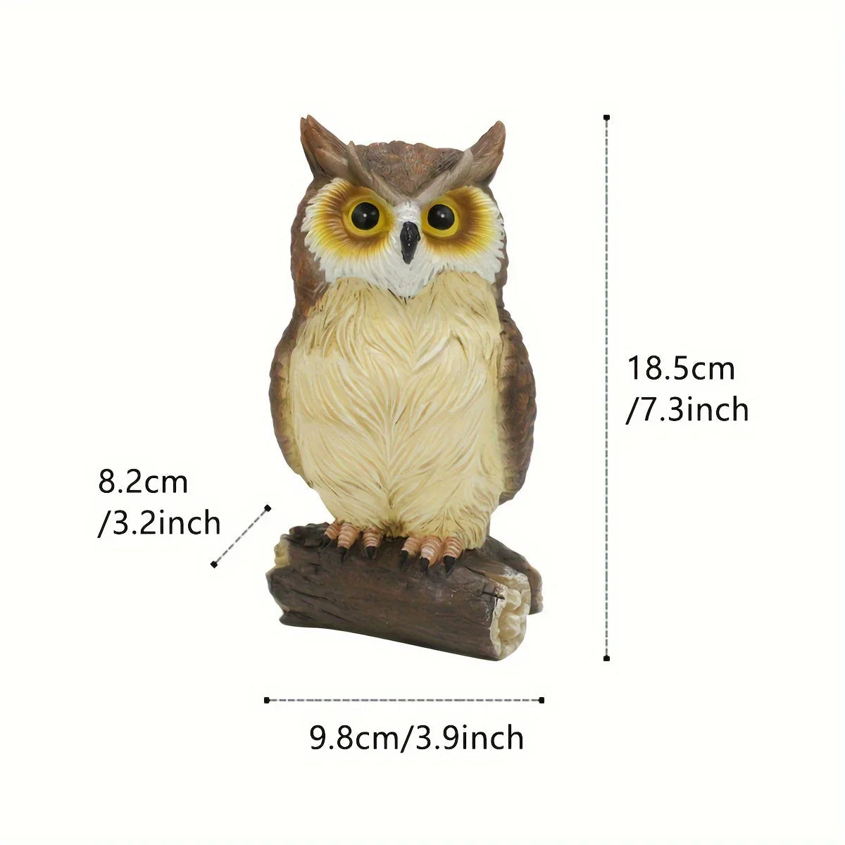 Handcrafted Owl Statue Garden Decor - Rustic Outdoor Sculpture