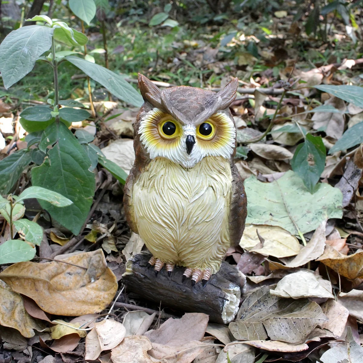 Handcrafted Owl Statue Garden Decor - Rustic Outdoor Sculpture