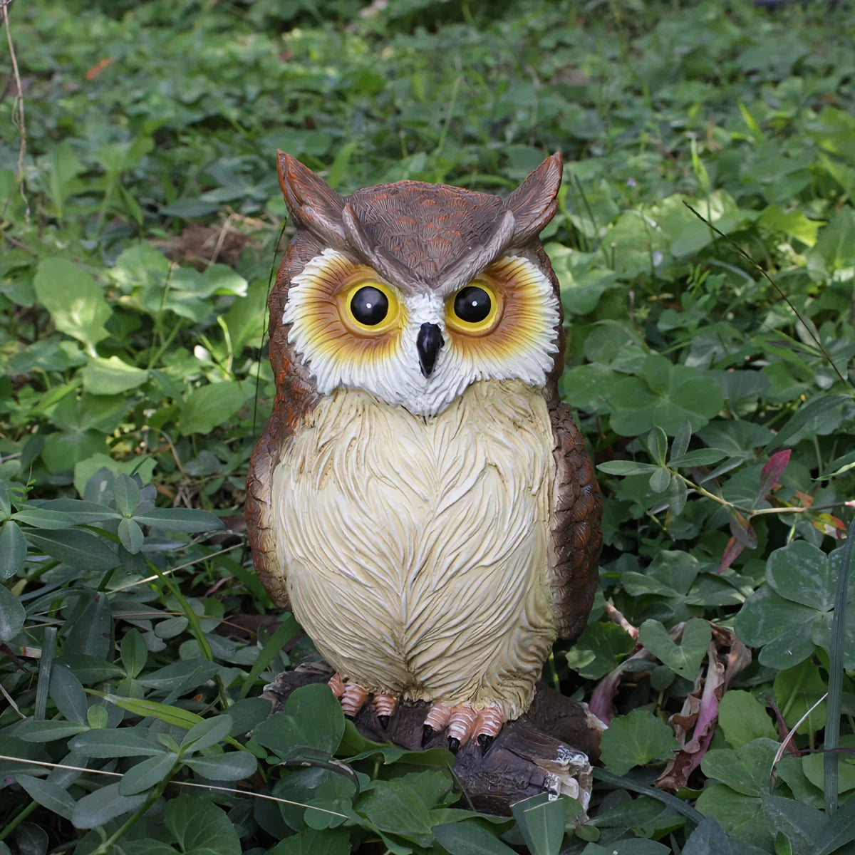 Handcrafted Owl Statue Garden Decor - Rustic Outdoor Sculpture
