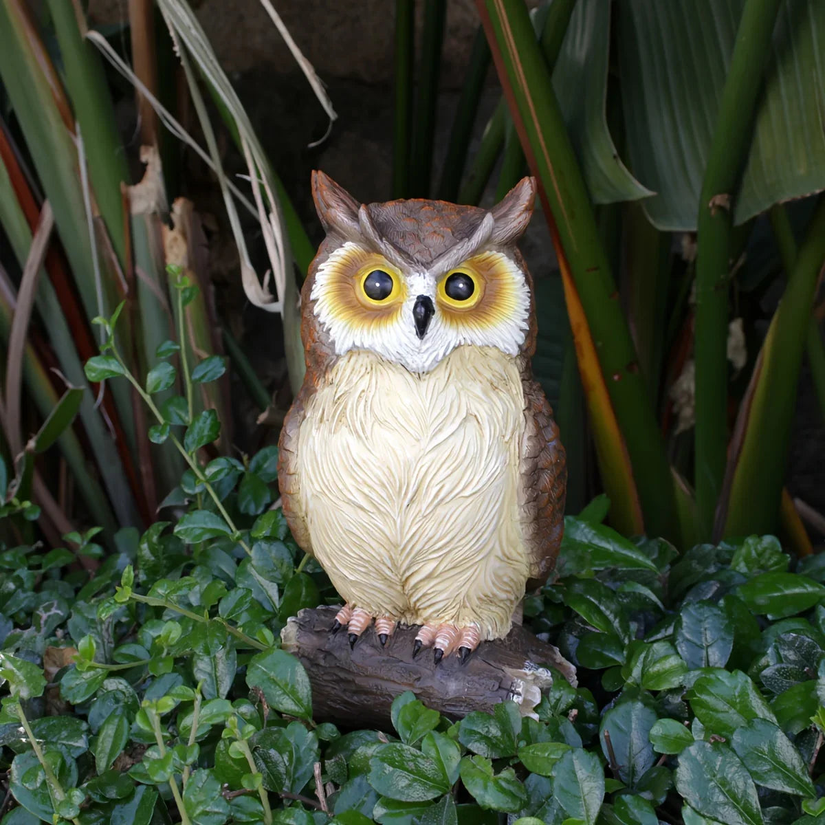 Handcrafted Owl Statue Garden Decor - Rustic Outdoor Sculpture
