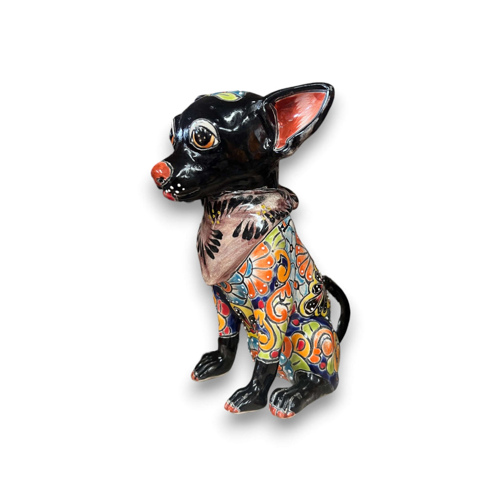 Talavera Chihuahua Statue | Handcrafted Mexican Dog Figurine