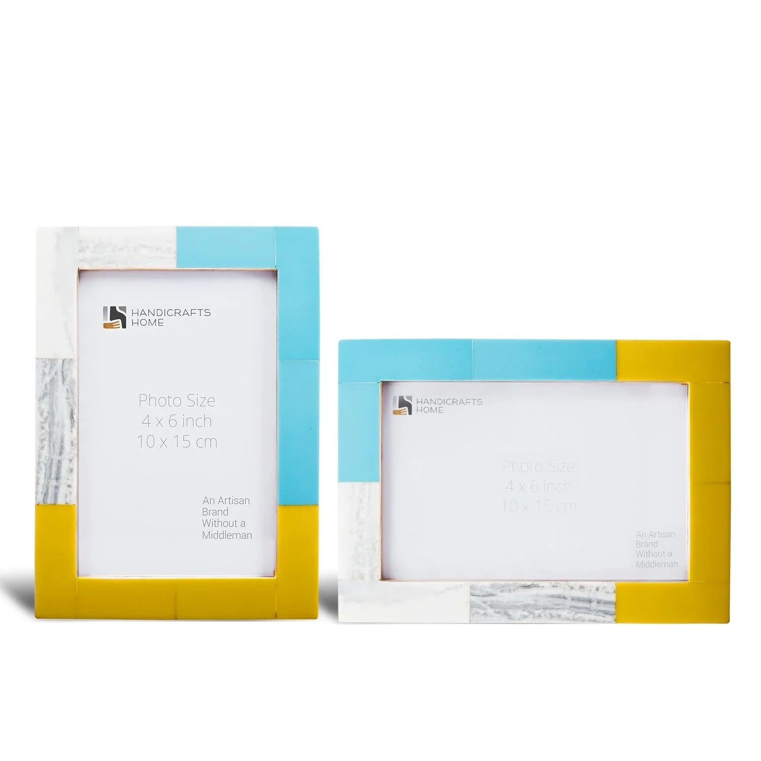 Picture Frame Mondrian Driftwood Collection Wood & Resin Inlay Multicolor– 3 Sizes (Pack of 2)