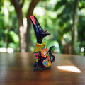 Talavera Howling Coyote Statue | Handmade Mexican Folk Art
