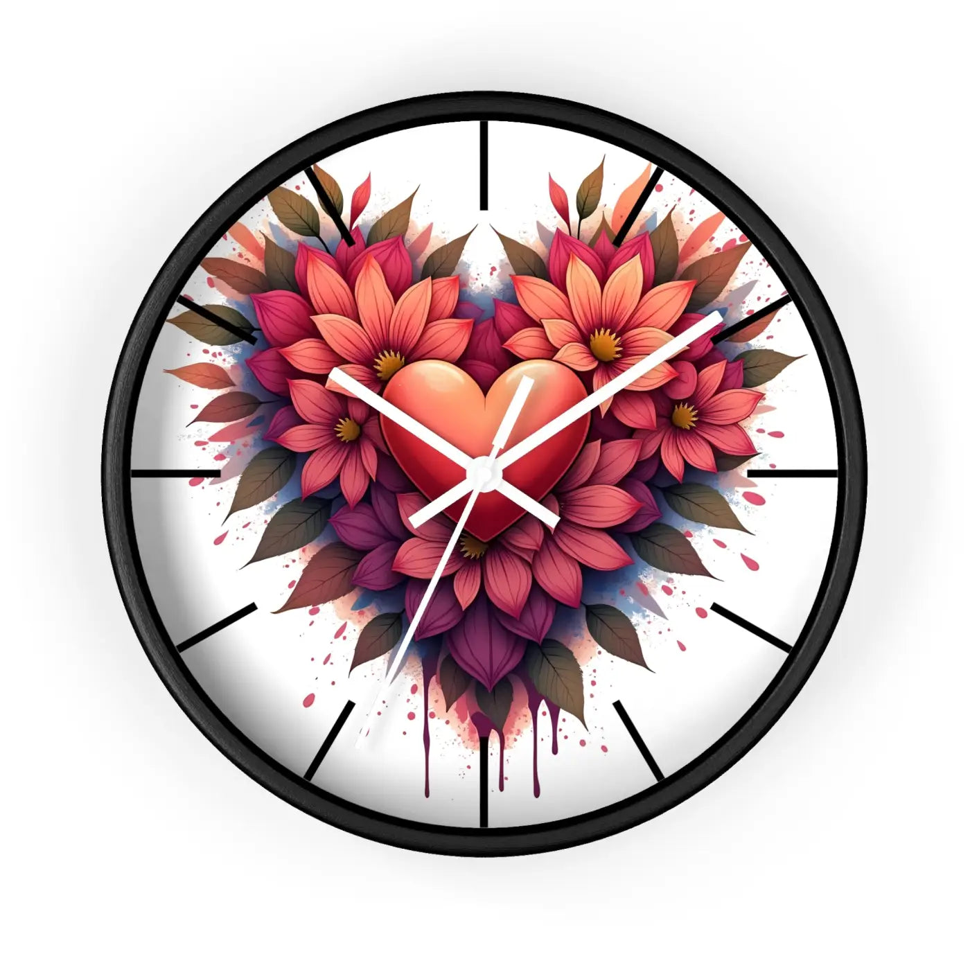 Chic Wall Clock – Vibrant Blooms Living Space - Dipaliz